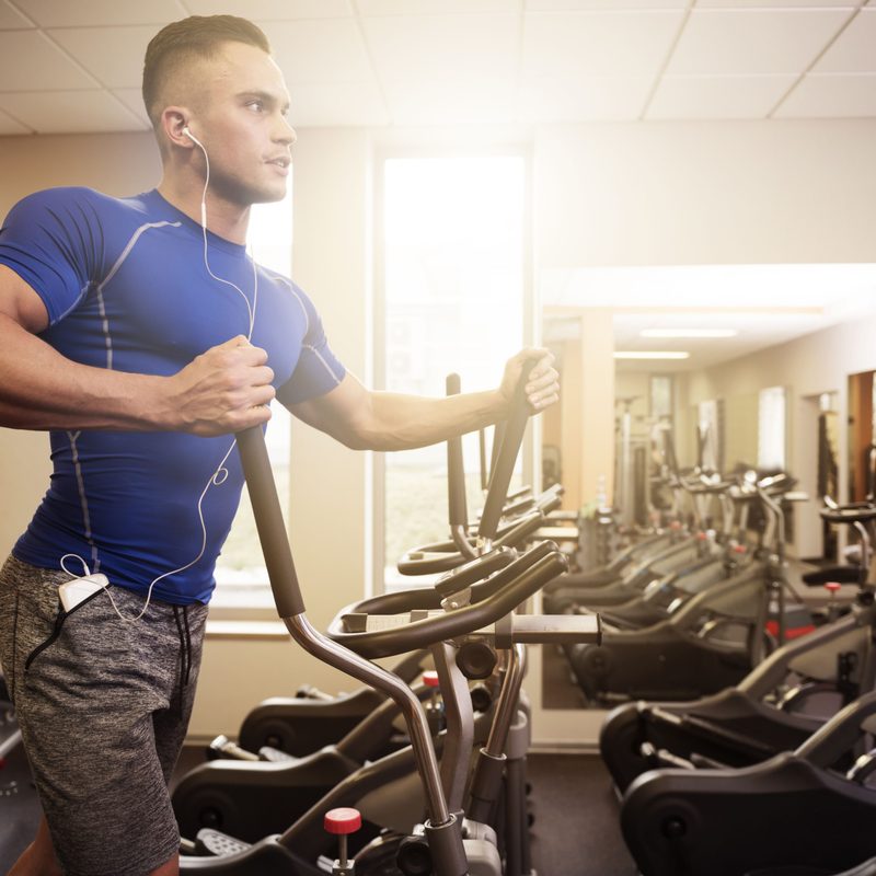 Man on an elliptical