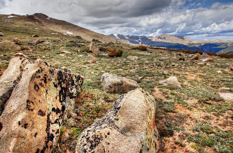 A series of large rocks in Colorado's Rocky Mountain National Park.