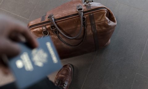 a blurred photo of a passport