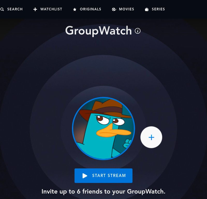 A profile of Perry the Platypus on Disney Plus.