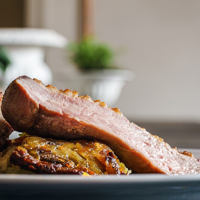 Sliced duck breast