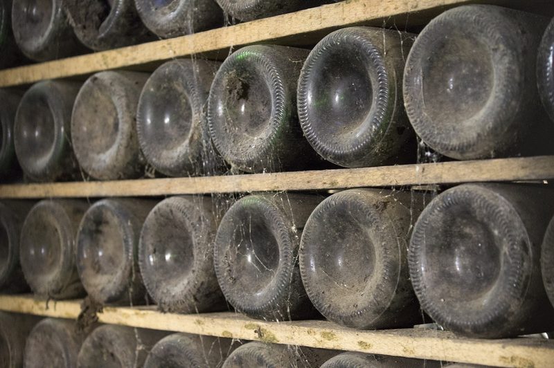Sherry wine bottles.