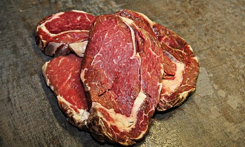Ribeye steaks, raw