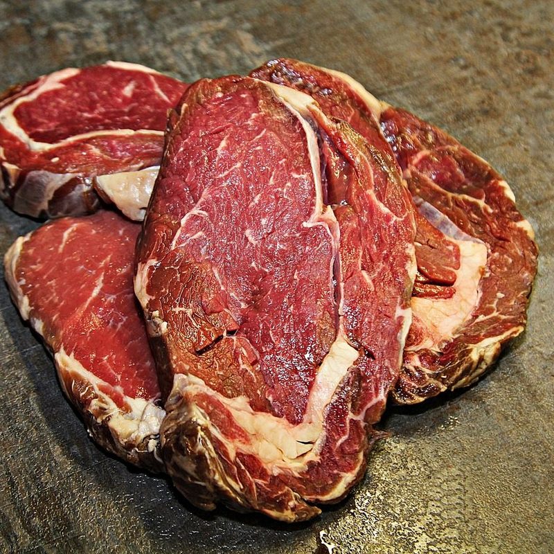 Ribeye steaks, raw