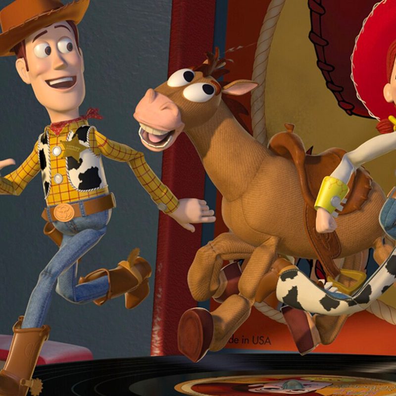 Woody, Jessie and Bullseye in Toy Story 2.