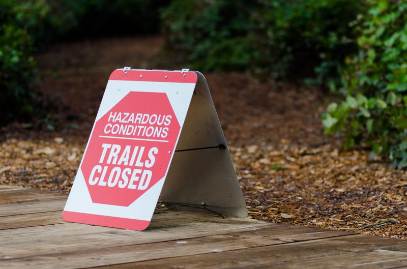 Trail closed sign