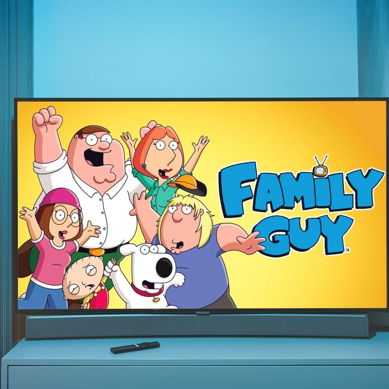 Color TV with Family Guy