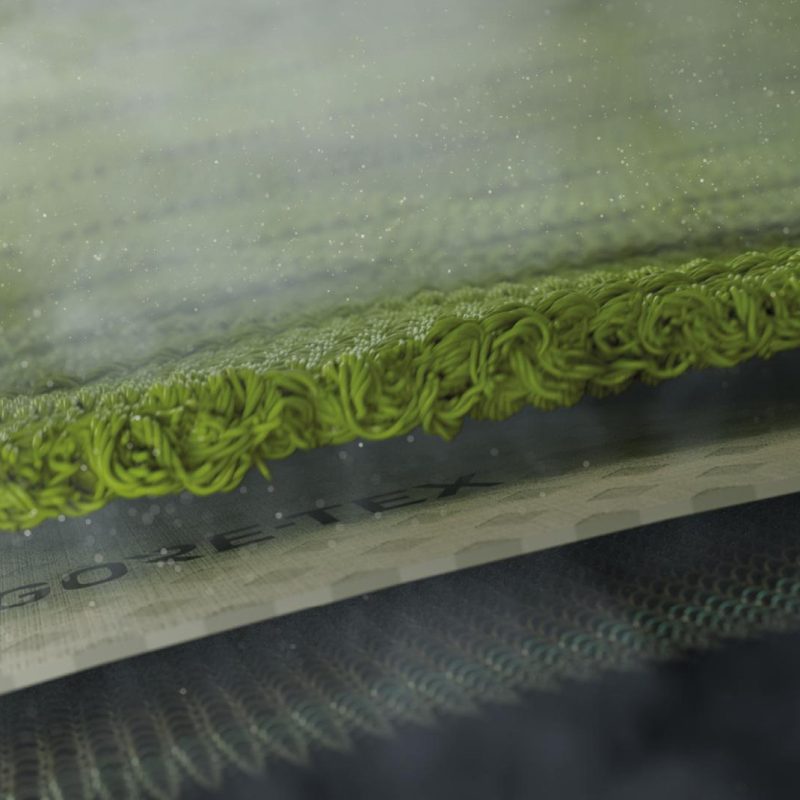 A close up of the laminating process of the new GORE-TEX ePE membrane.