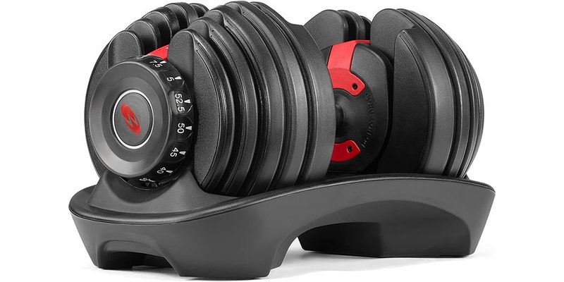 The Bowflex SelectTech 552 Adjustable Dumbbell on a white background.