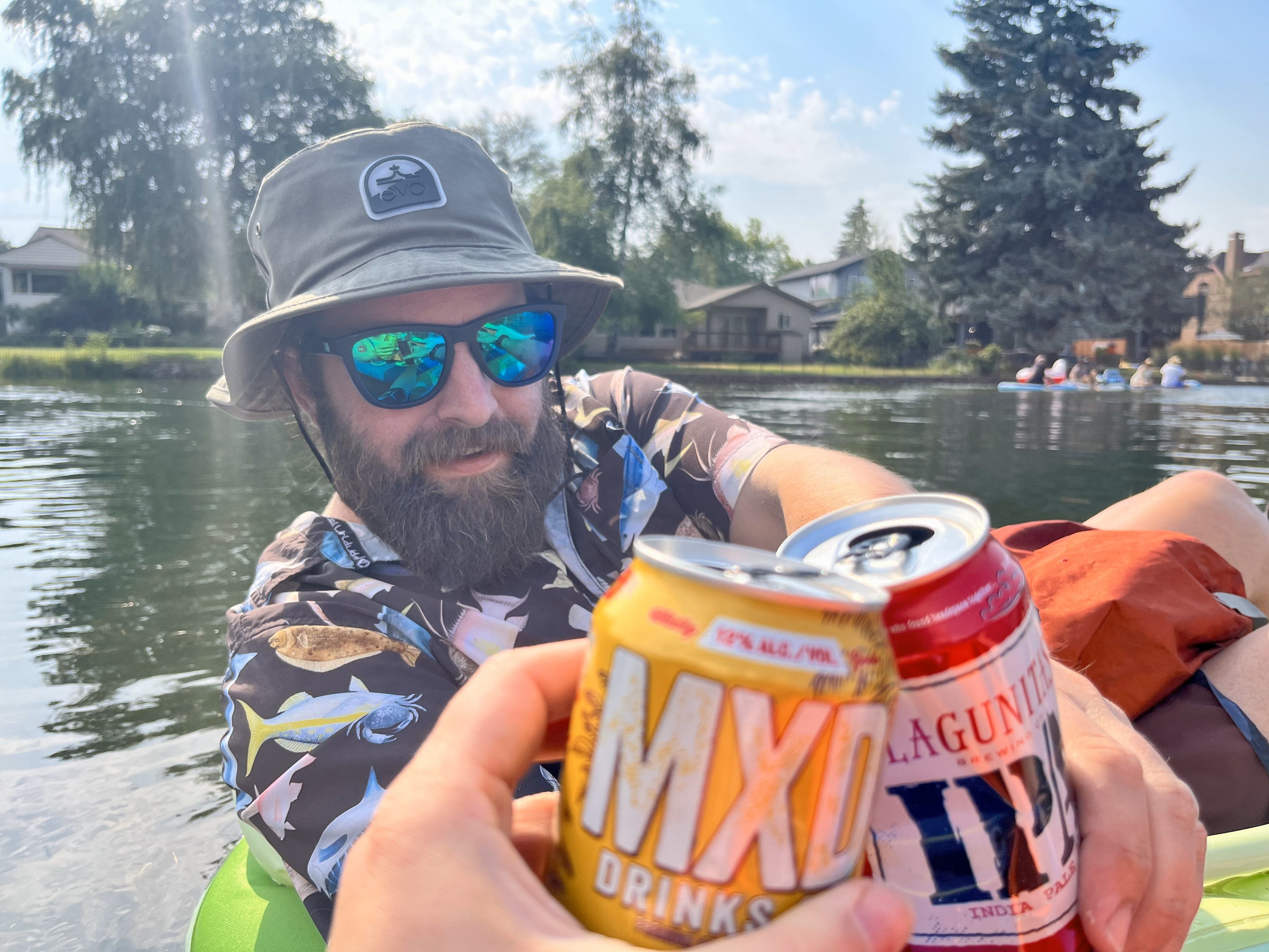 Floating the river, cheersing some <a href=