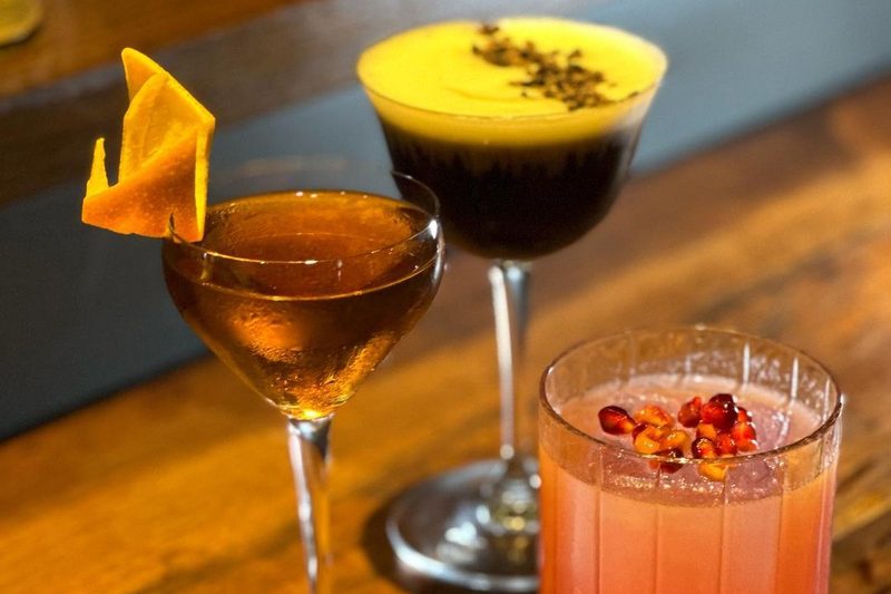 trio of cocktails.