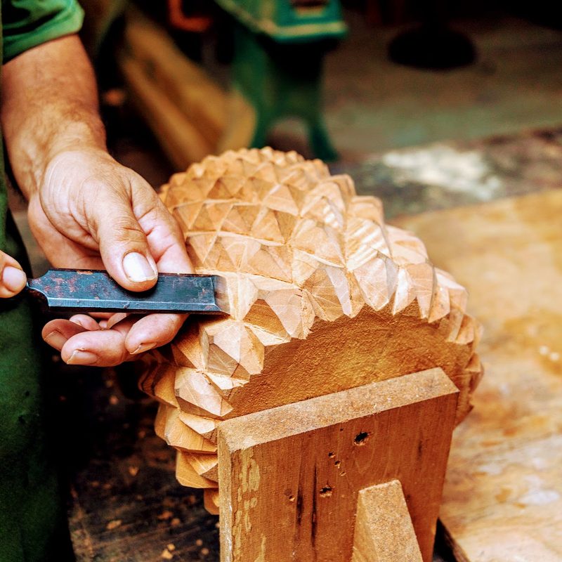 Man working a lathe