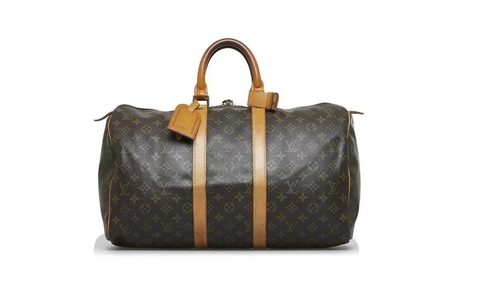 The Louis Vuitton Keepall with its handles in the air, as if ready to be picked up.