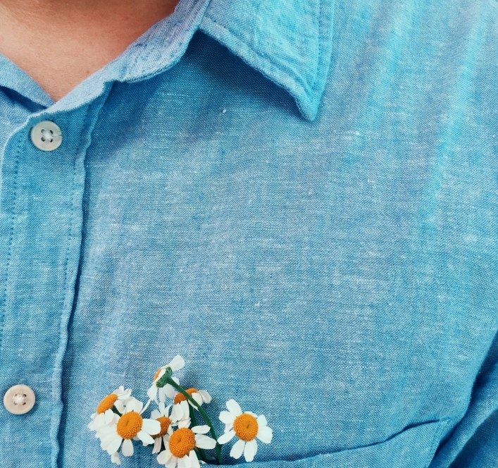 Man in linen shirt