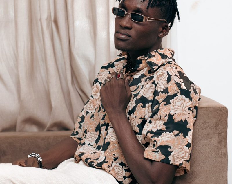 Man in silk shirt