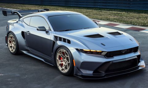Mustang GTD on track from front