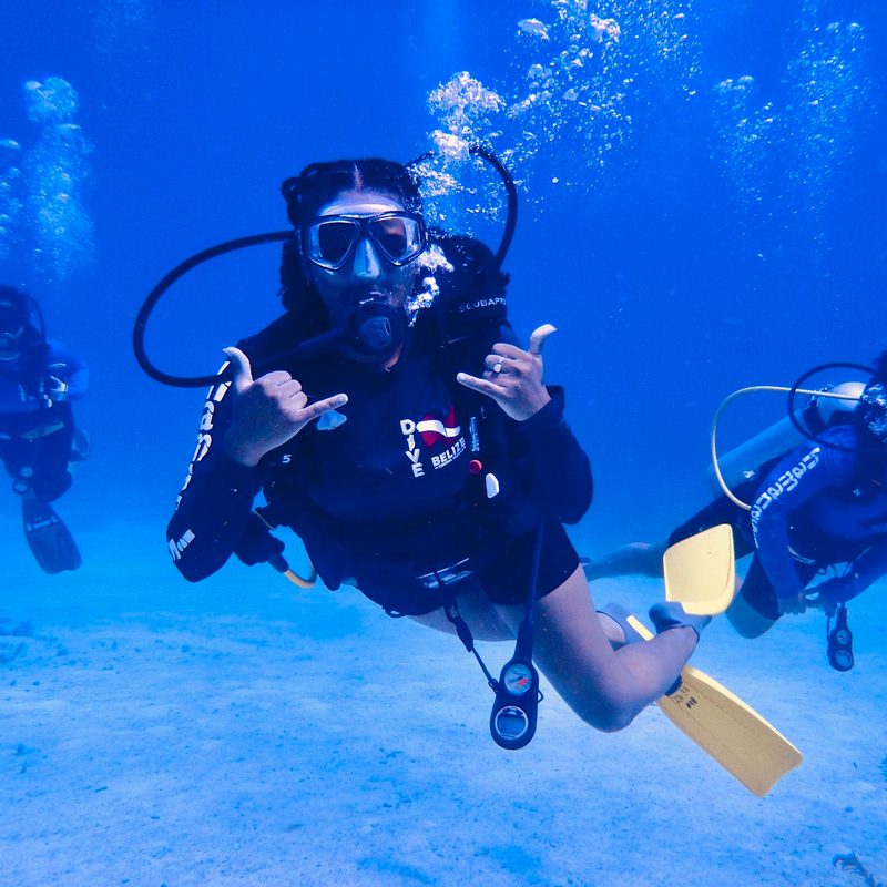 Divers underwater