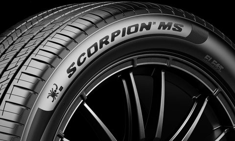 A close up of the new Pirelli Scorpion MS tire