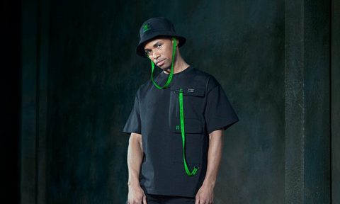 Man with dark background wearing Razer Xanthus apparel