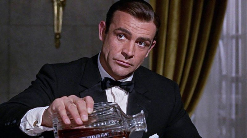 Sean Connery in a tuxedo as James Bond.