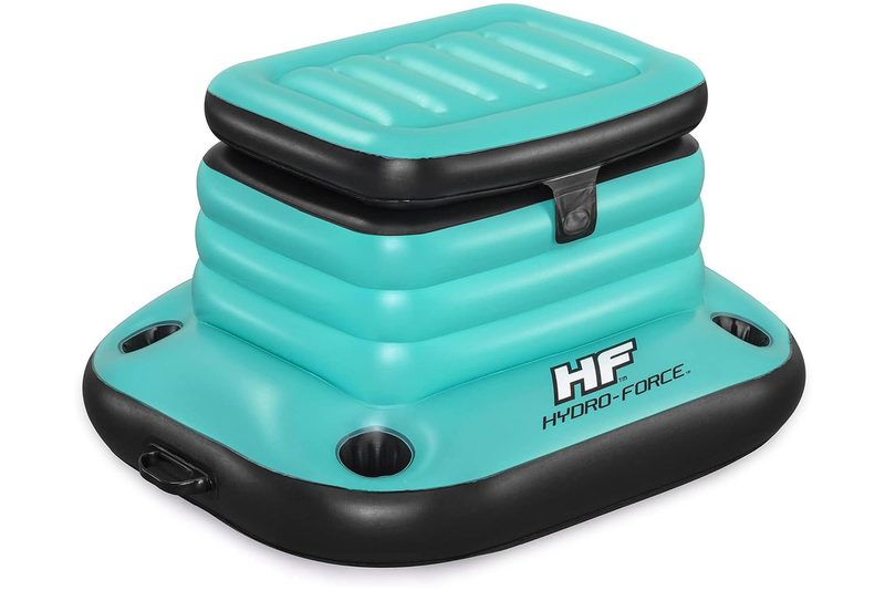 Bestway Hydro-Force Glacial Sport 9.43 Gallon Vinyl Inflatable Floating Cooler isolated on a plain white background.
