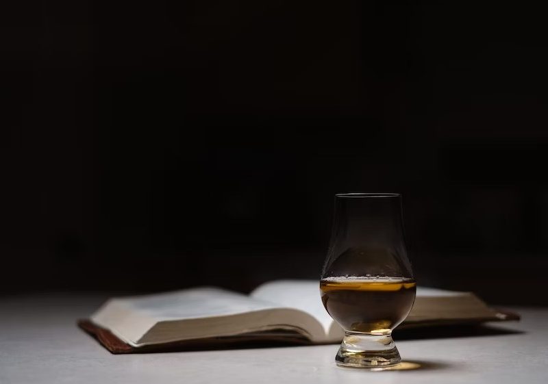A drink and a book