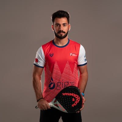 Man with a padel paddle