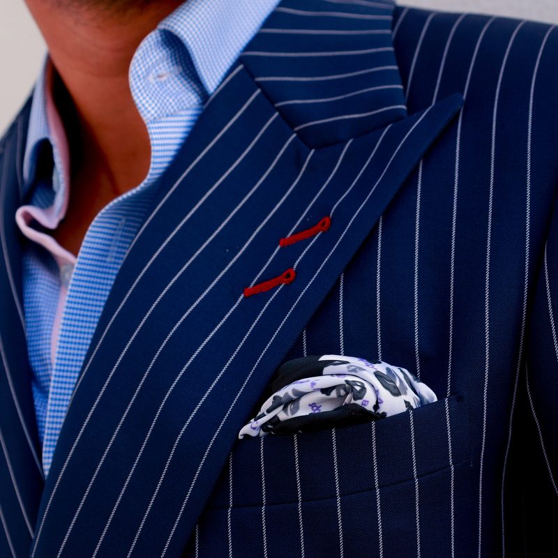 Close up suit and pocket square