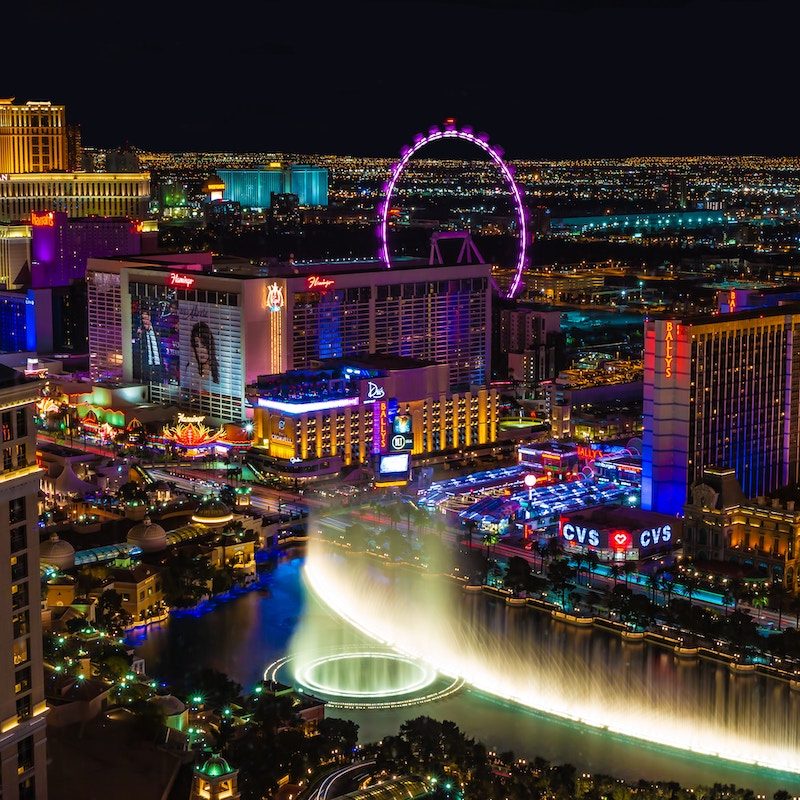 A nighttime photo of the Las Vegas skyline