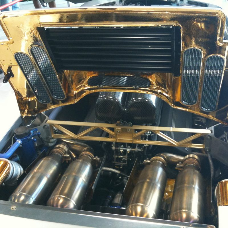 McLaren F1 engine bay gold foil plated