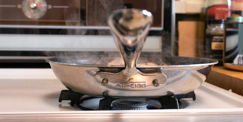 All clad pan on stove