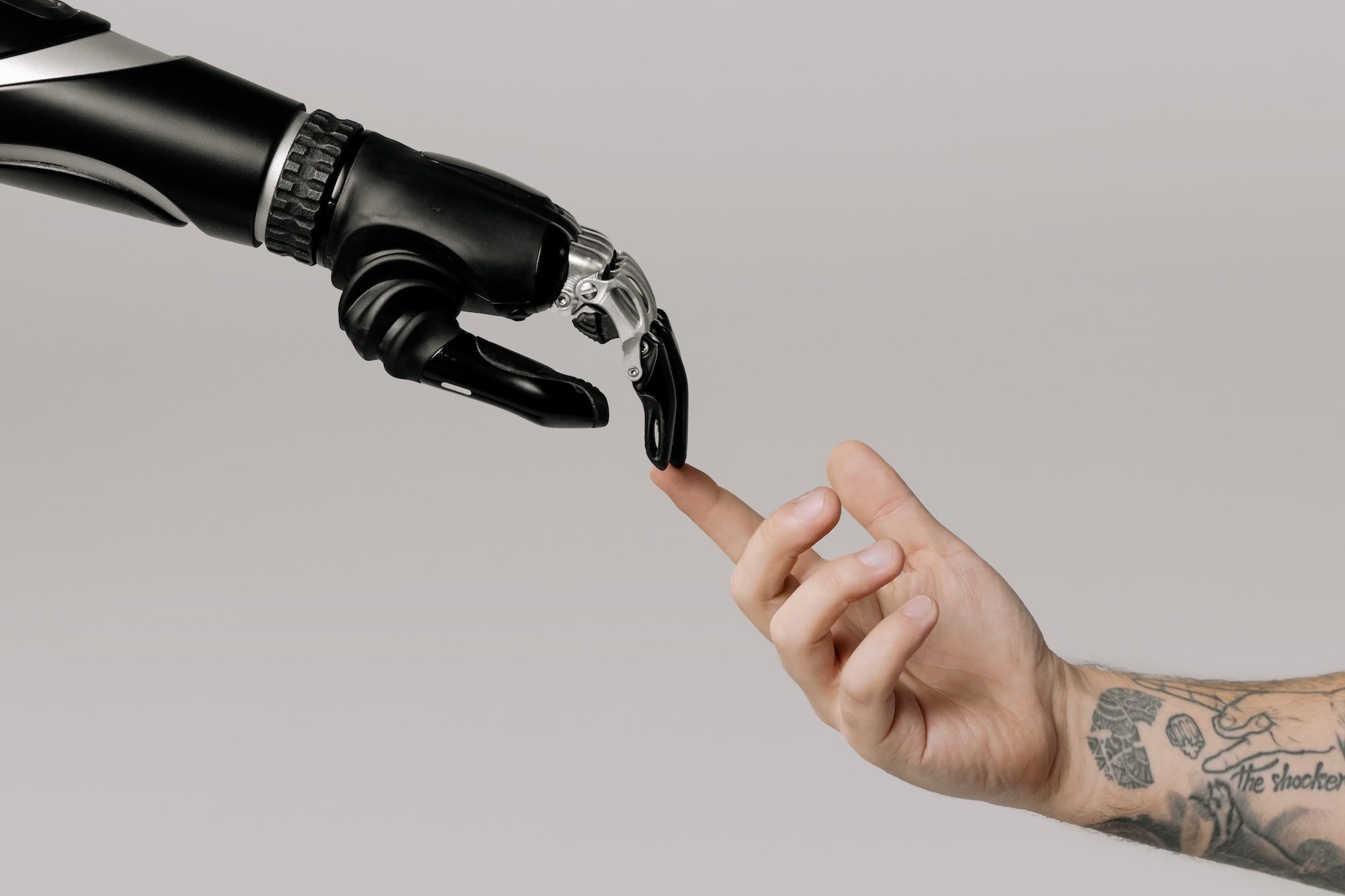 Robotic arm and human hand