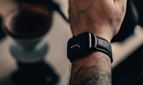 Apple watch black leather