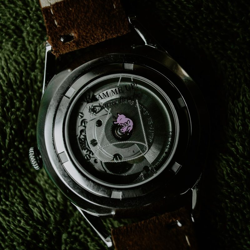 Mr Jones Beam me up watch back