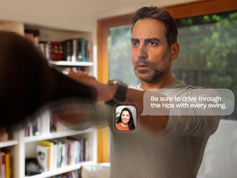 Man using Future app to workout with guidance