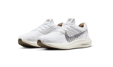 A pair of the Nike Pegasus Turbo, white color.