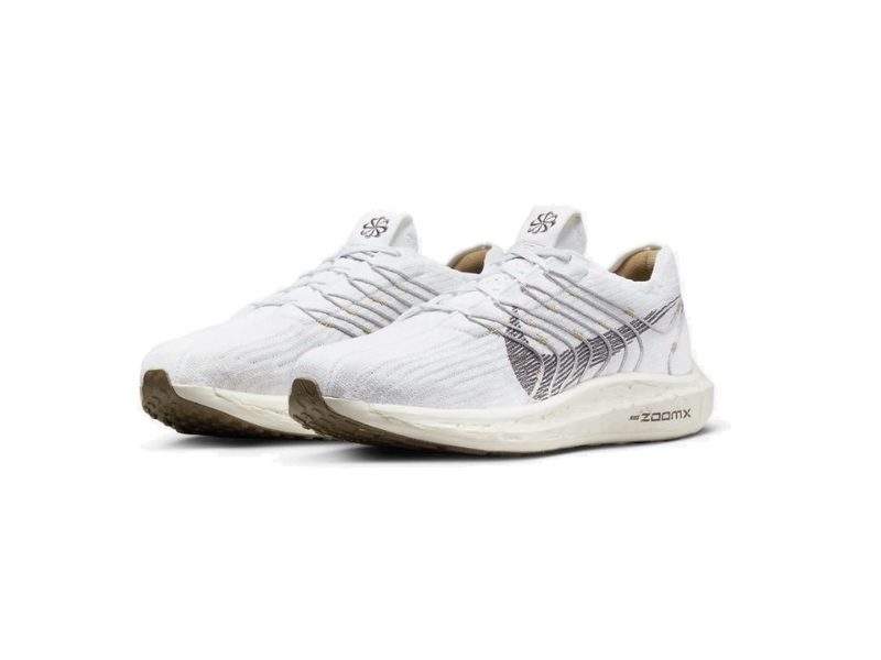 A pair of the Nike Pegasus Turbo, white color.