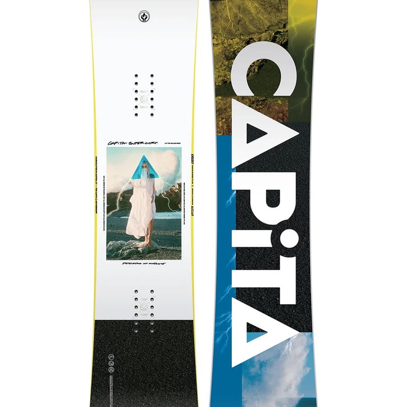 The CAPiTA D.O.A. snowboard on a white background