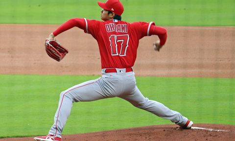Shohei Otani playing baseball