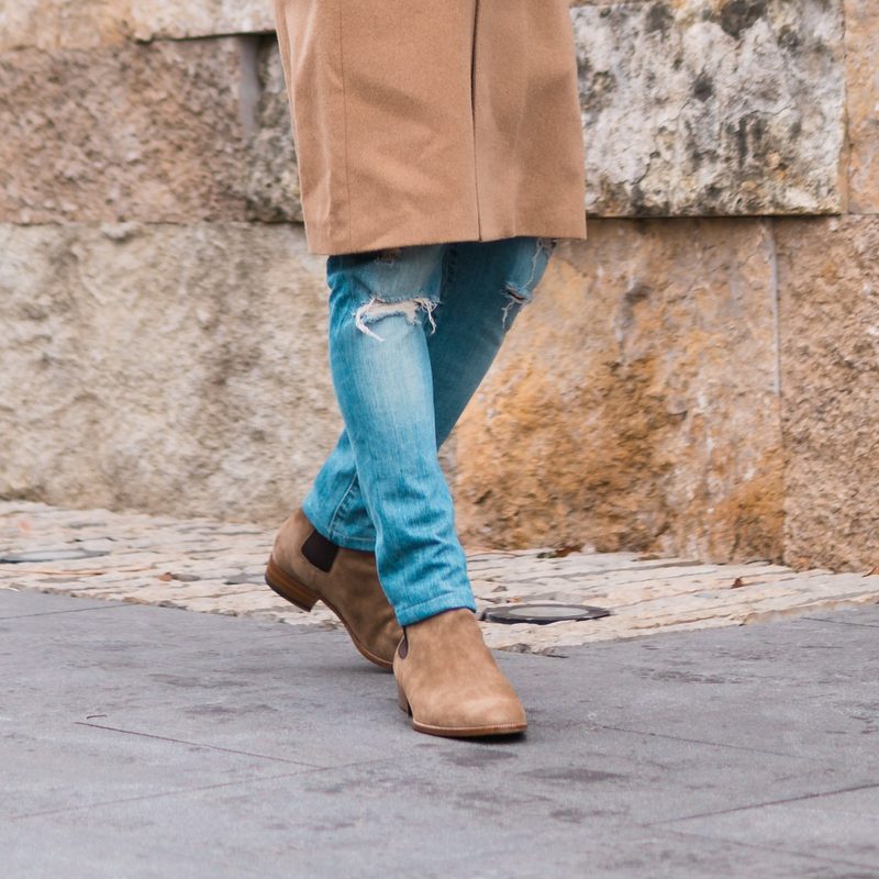Tan Chelseas with light jeans