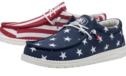 Wally Patriotic shoes displaying the American flag.