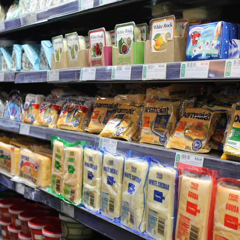 Cheese section at the grocery store