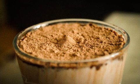 Chocolate collagen powder shake