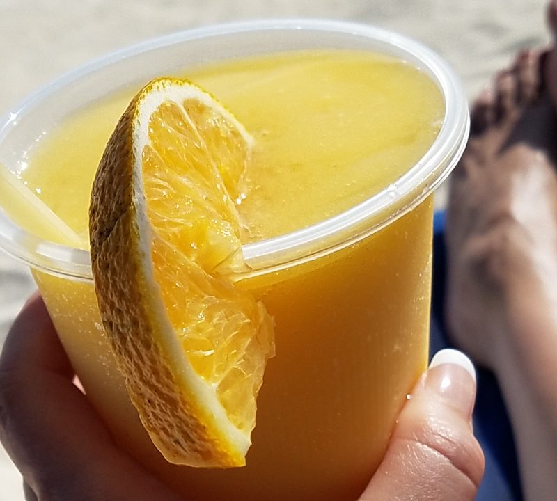 A frozen margarita on the beach