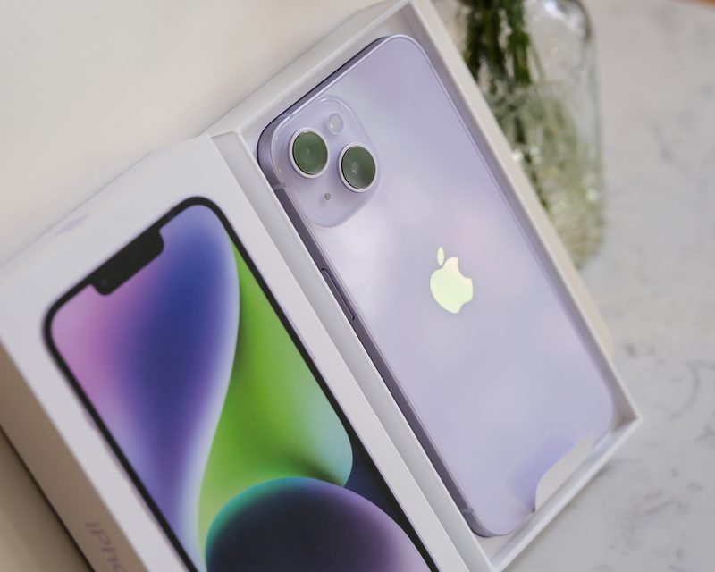 An iPhone 14 still in the box.