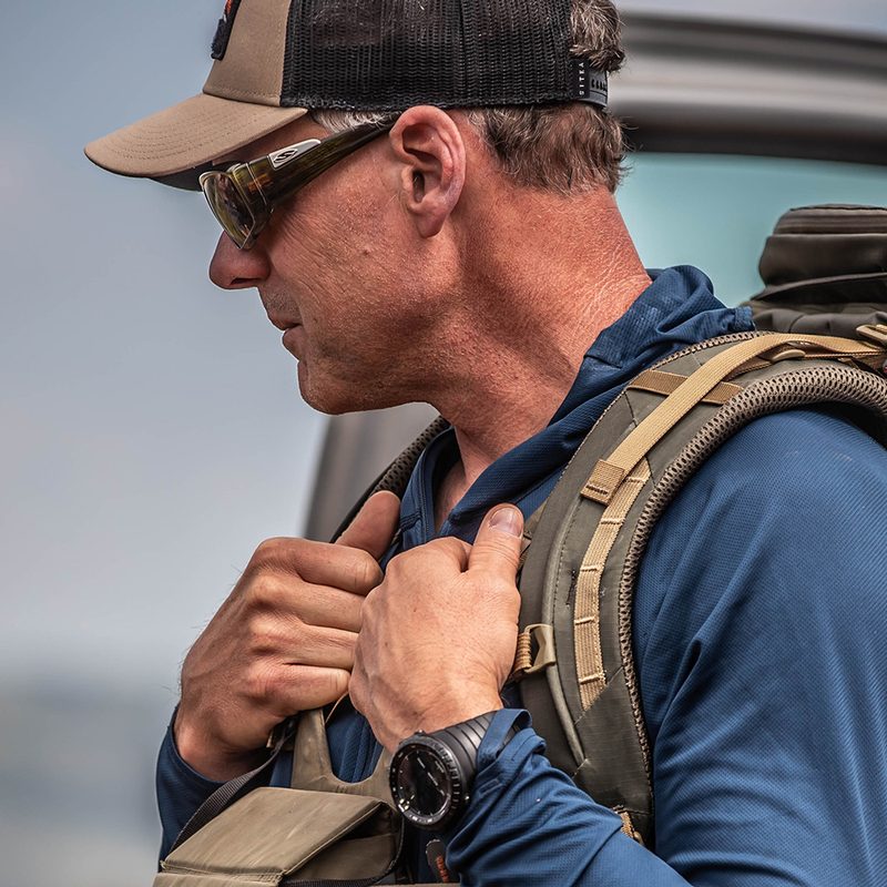Survival expert and U.S military veteran, John Barklow, getting ready for a hike.
