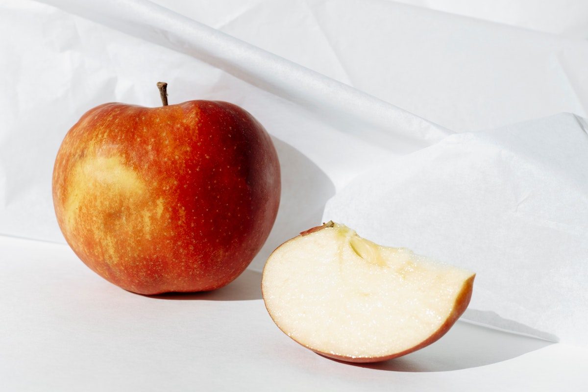 apple close up on white background