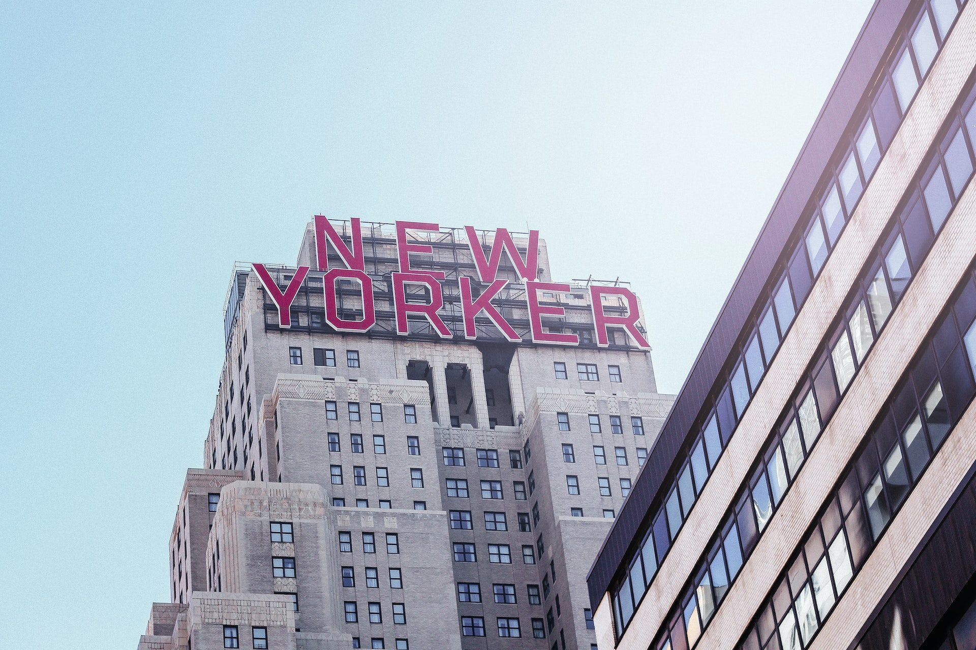 The top of the New Yorker hotel in NYC