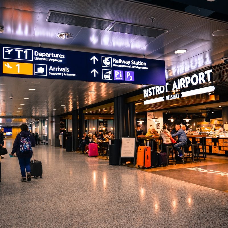 The interior of an airport terminal