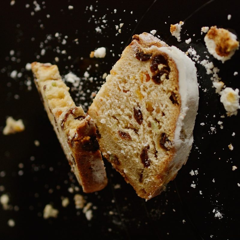Piece of cake broken in half